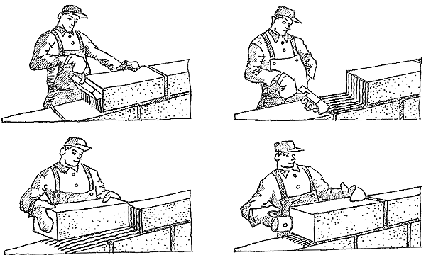 Кладка бетонных Блоков.